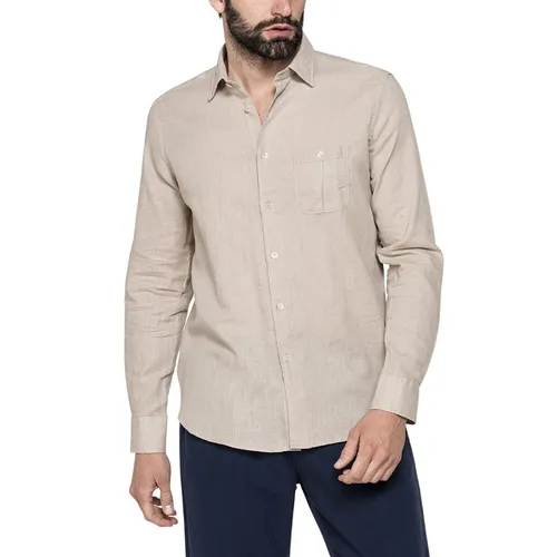 Áo Sơ Mi Dài Tay Nam Carrera Jeans Linen-Cotton Blend Shirt T213A1251A_109 Màu Be Size L - Thời trang - Vua Hàng Hiệu