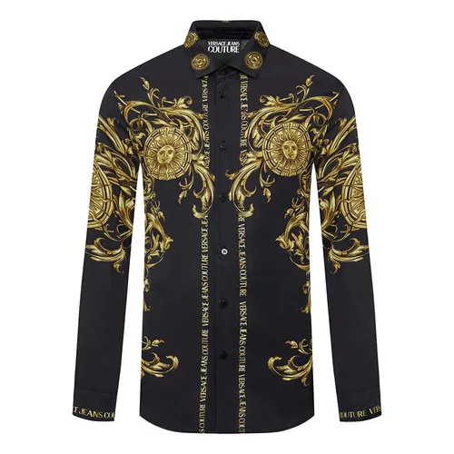 Áo Sơ Mi Dài Tay Nam Versace Jean Couture Shirts 72GAL2RB Màu Đen Vàng Size 48