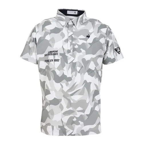 Áo Polo Nam Le Coq Sportif Golf Men's Short Sleeve Shirt QGMVJA01 GY00 Màu Xám Trắng