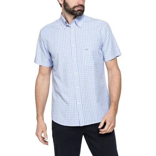 Áo Sơ Mi Nam Carrera Jeans Short Sleeved Shirt 213C1230A_05K Kẻ Ca Rô Màu Xanh Nhạt Size M