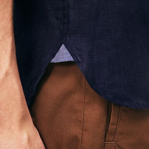 Áo Sơ Mi Nam Lacoste Men's Linen Shirt Lacoste Regular Fit CH4991166 Màu Xanh Đen Size 40-6