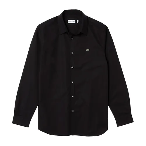 Áo Sơ Mi Nam Lacoste Men's Slim Fit Stretch Cotton Poplin Shirt CH2668031 Màu Đen Size 40