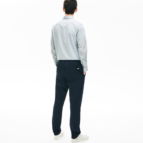 Áo Sơ Mi Nam Lacoste Men's Slim Fit Stretch Cotton Poplin Shirt CH6906WW5 Màu Xanh Nhạt Size 40-2