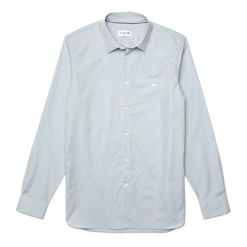 Áo Sơ Mi Nam Lacoste Men's Slim Fit Stretch Cotton Poplin Shirt CH6906WW5 Màu Xanh Nhạt Size 40-1
