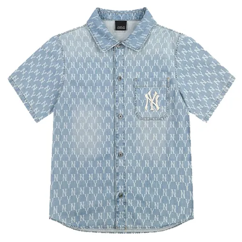 Áo Sơ Mi Nữ MLB Monogram New York Yankees 31WSN6131 Màu Xanh Denim Size S