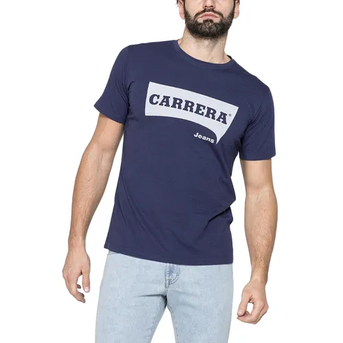 Thời trang Xanh tím Áo thun 100% Cotton - Áo Thun Nam Carrera Jeans Crew Neck In Cotton T-Shirt 801P0047A_694 Màu Xanh Tím Size S - Vua Hàng Hiệu