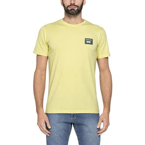 Carrera Jeans - Áo Thun Nam Carrera Jeans Crew Neck In Cotton T-Shirt 801P0047A_D63 Màu Vàng Size M - Vua Hàng Hiệu