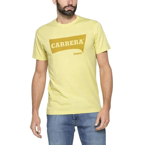 Thời trang Carrera Jeans Vàng Áo thun - Áo Thun Nam Carrera Jeans Crew Neck In Cotton T-Shirt 801P0047A_D64 Màu Vàng Size M - Vua Hàng Hiệu