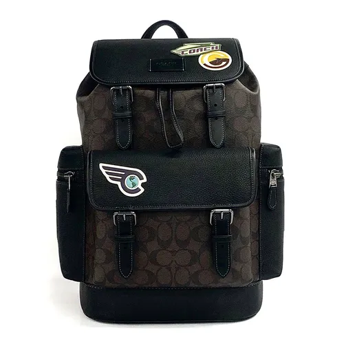 Túi xách Coach Balo - Balo Nam Coach Sprint Backpack In Signature Jacquard Sticker Travel Màu Nâu Đen - Vua Hàng Hiệu