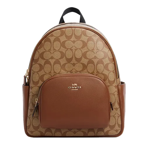 Túi xách Coach Balo - Balo Nữ Coach Court Backpack In Signature Canvas 5671 Màu Nâu Khaki - Vua Hàng Hiệu