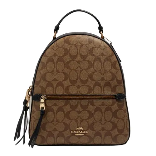 Túi xách Coach Balo - Balo Nữ Coach Jordyn Backpack In Blocked Signature Canvas C2002 Màu Nâu Đen - Vua Hàng Hiệu