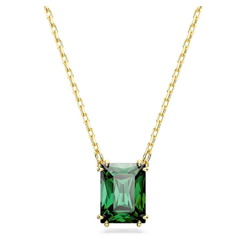 Dây Chuyền Nữ Swarovski Matrix Pendant Rectangular Cut, Green, Gold-Tone Plated 5677141 Màu Xanh Vàng
