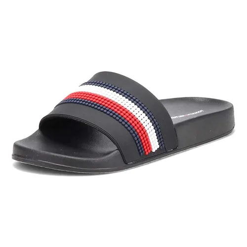 Dép Tommy Hilfiger Dippi Flag Slide White Multi Màu Đen Size 38