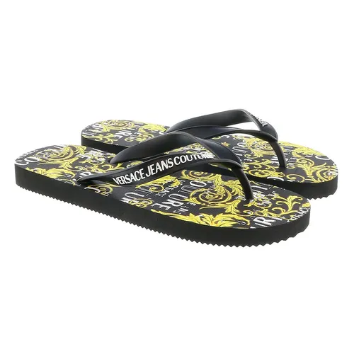 Dép Xỏ Ngón Nam Versace Jeans Couture Black Gold Baroque Signature Print Màu Đen Vàng Size 39 - Dép - Vua Hàng Hiệu