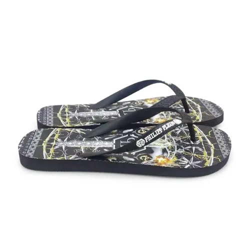 Dép Xỏ Ngón Philipp Plein  BRD-90199-Black-Multi - Flip Flops Màu Đen