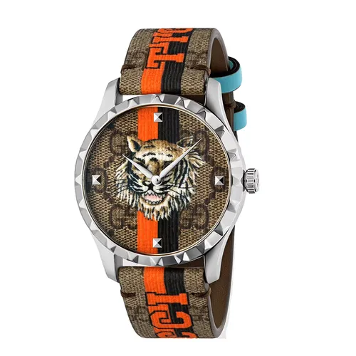 Gucci - Đồng Hồ Gucci G-Timeless GG Supreme Dial Canvas Strap Watch YA1264186 Phối Màu - Vua Hàng Hiệu