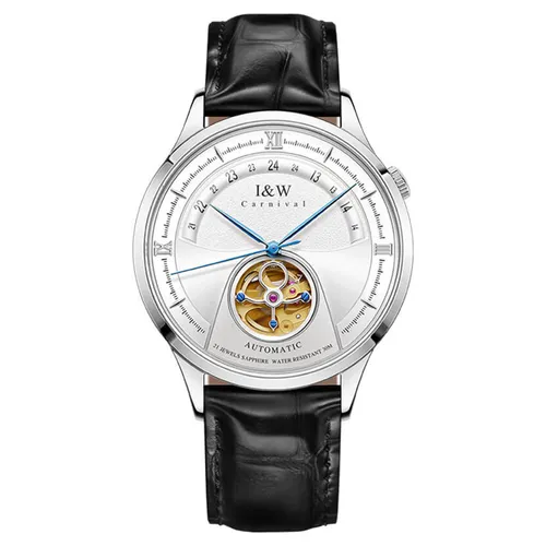 Đồng hồ - Đồng Hồ Nam I&W Carnival 525G4 Automatic Màu Đen Bạc - Vua Hàng Hiệu