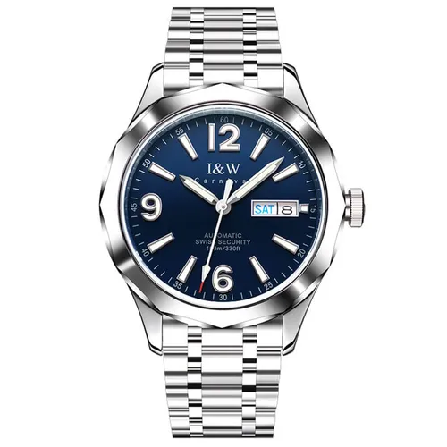 Đồng Hồ Nam I&W Carnival 550G3 Automatic Màu Bạc Mặt Xanh