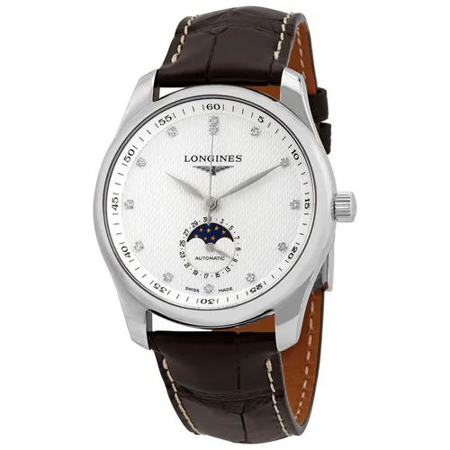 Đồng Hồ Nam Longines Master Automatic Diamond Silver Dial Men's Watch L2.909.4.77.3 Màu Nâu Bạc - Đồng hồ - Vua Hàng Hiệu