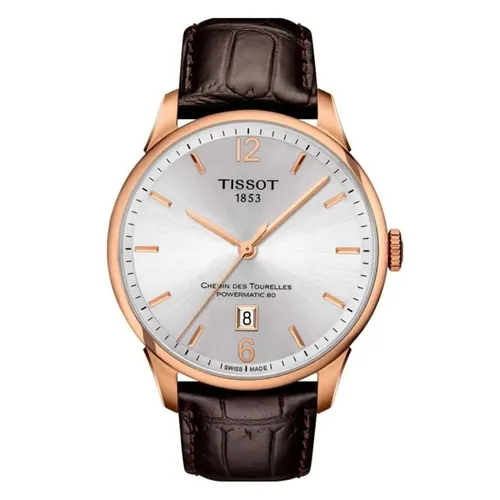 Đồng hồ - Đồng Hồ Nam Tissot Chemin Des Tourelles Automatic T099.407.36.037.00 Màu Nâu - Vàng - Vua Hàng Hiệu