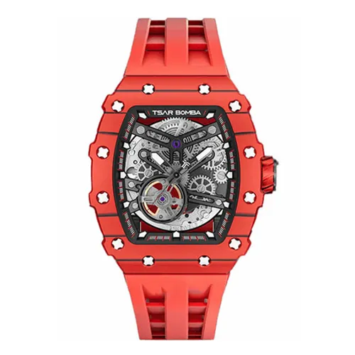 Đồng Hồ Nam Tsar Bomba Carbon Fiber Waterproof TB8208CF-R Màu Đỏ - Đồng hồ - Vua Hàng Hiệu
