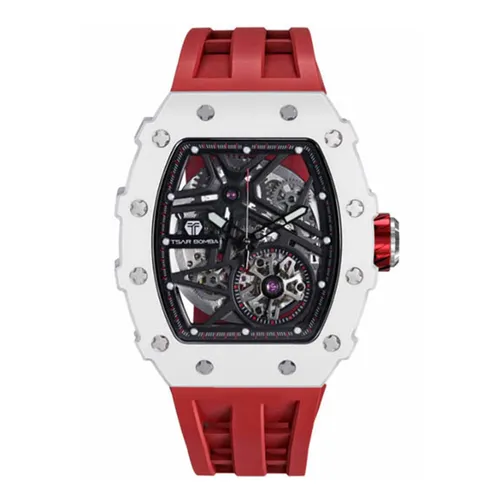 Đồng Hồ Nam Tsar Bomba  Ceramic Bezel TB8209C-WR Màu Đỏ