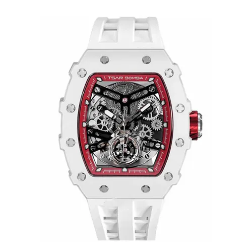 Đồng Hồ Nam Tsar Bomba Ceramic Bezel Waterproof TB8208C-RW Màu Trắng