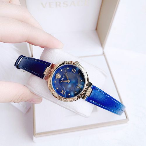 Đồng Hồ Nữ Versace Medusa Quartz Blue Dial Ladies Watch VE2K00321 Màu  Vàng Xanh-2