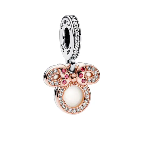 Hạt Vòng Charm Pandora Disney Minnie Mouse Silhouette Double Dangle Charm 782615C01 Màu Vàng Hồng - Trang sức - Vua Hàng Hiệu