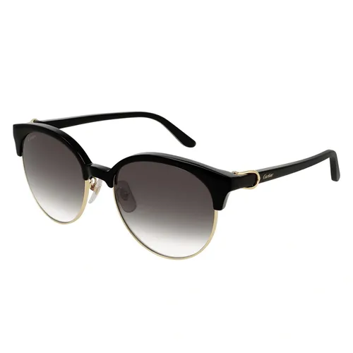 Kính mắt - Kính Mát Nữ Cartier Sunglasses CT0126SA 001 Màu Xám - Vua Hàng Hiệu
