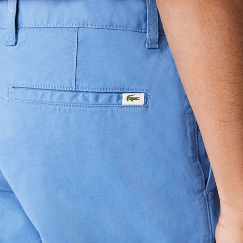 Quần Short Nam Lacoste Men's Slim Fit Stretch Gabardine Bermuda Shorts FH9542776 Màu Xanh Blue Size 40-7