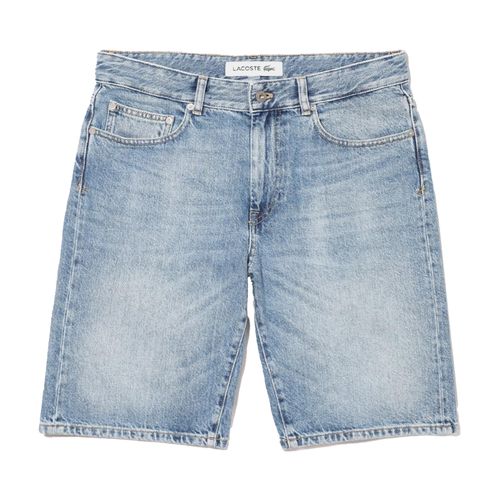 Quần Shorts Lacoste Men's Bermudas Slim Fit Jeans Cotton FH9722MK9 Màu Xanh Denim Size 38
