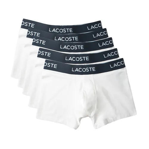 Thời trang Lacoste Quần lót - Set 5 Quần Lót Nam Lacoste Men's 5-pack Stretch Cotton Trunk 5H5203-51 Màu Trắng Size 3 - Vua Hàng Hiệu