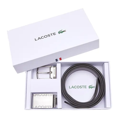 Thắt lưng - Set Thắt Lưng Nam Lacoste Men's Pin And Flat Buckle Belt RC4060371 Màu Đen Nâu Size 110 - Vua Hàng Hiệu