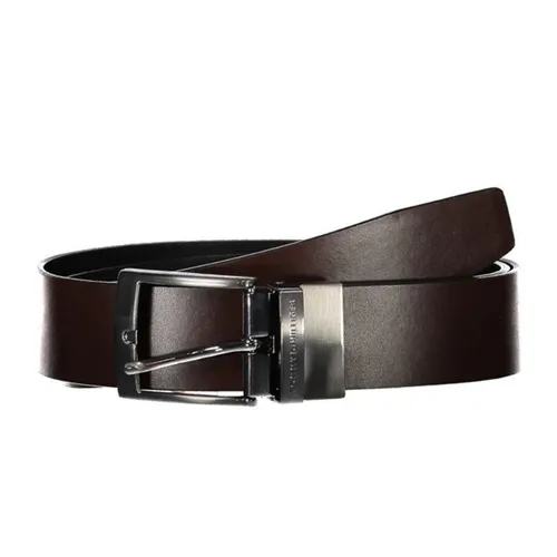 Thắt lưng Tommy Hilfiger - Thắt Lưng Nam Tommy Hilfiger Leather Belt Hai Mặt AM0AM10844_NERO_BDS Màu Nâu Đen Size 90 - Vua Hàng Hiệu