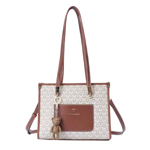 Túi Đeo Vai Nữ TTWN BEAR TN2939 Màu Be Viền Nâu