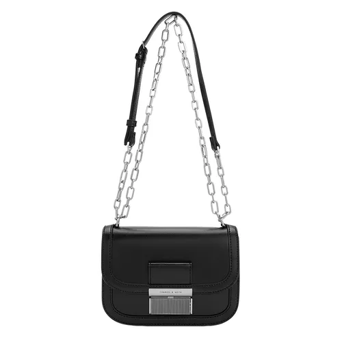 Túi Đeo Chéo Nữ Charles & Keith CNK Charlot Chain Strap Bag 80671534 Màu Đen