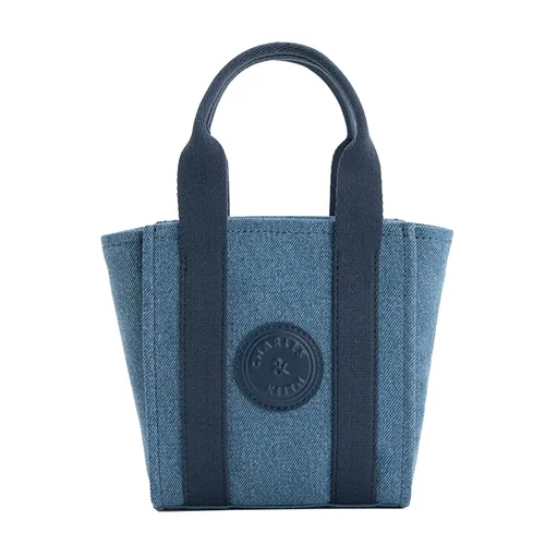 Túi Đeo Chéo Nữ Charles & Keith CNK Mini Canvas Tote Bag - Blue 30782168 Màu Xanh