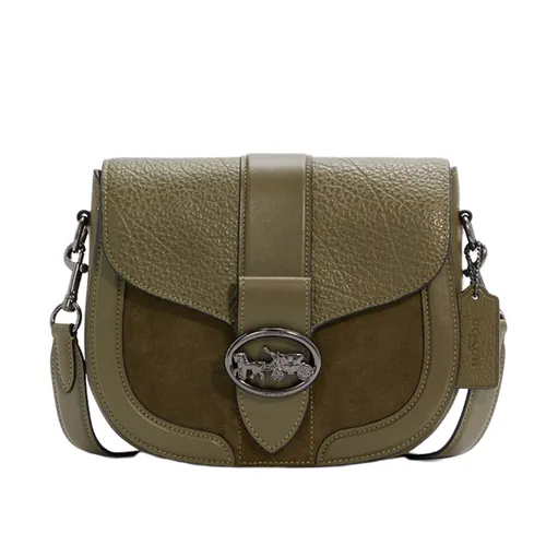 Túi Đeo Chéo Nữ Coach Georgie Saddle Bag C2805 Màu Xanh Rêu