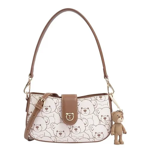 Túi Đeo Chéo Nữ TTWN BEAR TN2660 Màu Be Viền Nâu