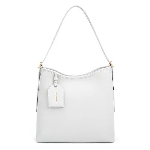 Túi Đeo Vai Nữ Charles & Keith CNK Naomi Slouchy Hobo Bag Grey 40782183 Màu Xám (Kèm Túi Nhỏ)
