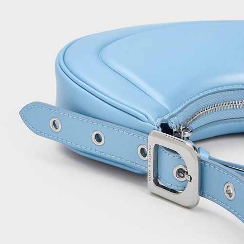 Túi Đeo Vai Nữ Charles & Keith CNK Petra Curved Shoulder Bag Blue CK2-20271258 Màu Xanh Blue-4