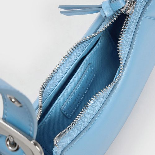 Túi Đeo Vai Nữ Charles & Keith CNK Petra Curved Shoulder Bag Blue CK2-20271258 Màu Xanh Blue-5
