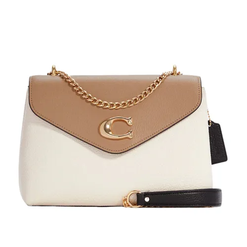 Túi Đeo Vai Nữ Coach Tammie Shoulder Bag In Colorblock C6786 Màu Trắng/Nâu