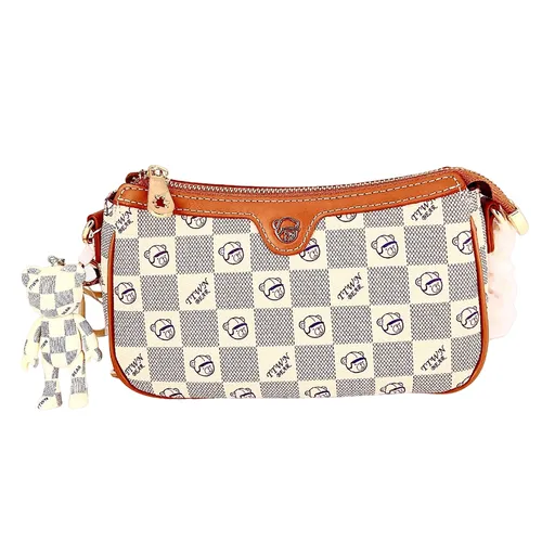 Túi Đeo Vai Nữ TTWN BEAR TN2661 TN2661A Lưới Ô Vuông Xám Trắng