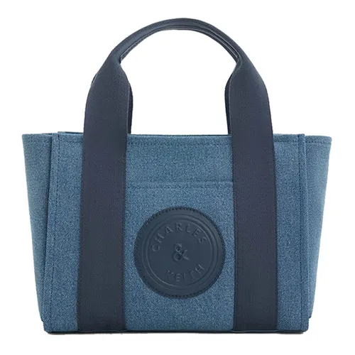 Túi Tote Nữ Charles & Keith CNK Denim Contrast Trim Bag Blue 30782192 Màu Xanh