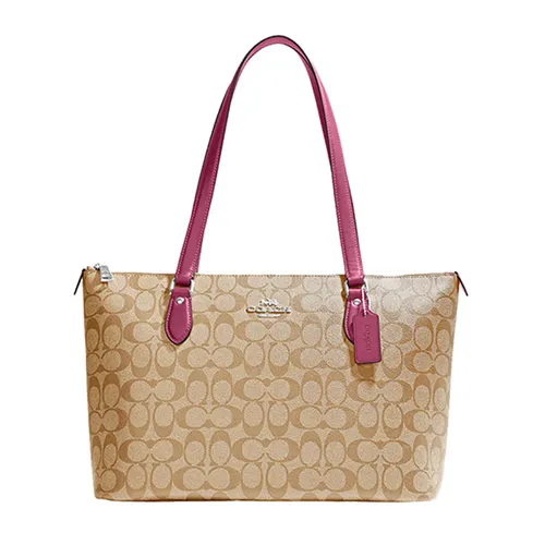 Túi xách - Túi Tote Nữ Coach Gallery Tote In Signature Canvas CH504 Màu Be Hồng - Vua Hàng Hiệu