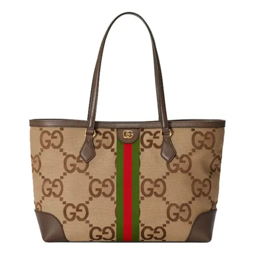 Túi Tote Nữ Gucci Ophidia Jumbo GG Medium Màu Nâu