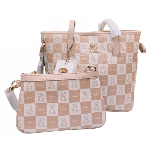 Túi Tote Nữ TTWN BEAR Kẻ Caro TN2841 Màu Hồng (Kèm Túi Nhỏ)