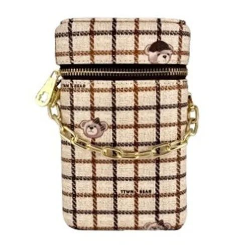 Túi Xách Nữ TTWN BEAR TN1177A Kẻ Ô Màu Be - Túi Da PU Sang Trọng và Thời Trang, Phong Cách Hiện Đại từ Singapore